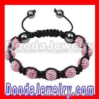 2011 Latest Shamballa Crystal Bracelet With Pave Pink Swarovski Crystal 