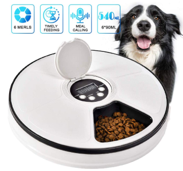 Timed Feed 6 Meal Trays Pet Feeder