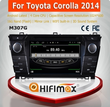 HIFIMAX Android 4.4.4 toyota corolla 2014 car dvd gps bluetooth/car dvd gps for toyota corolla car dvd player with quad core 16G