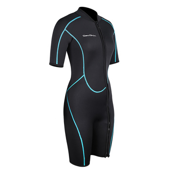 Seaskin Front Zip Shorty Dalış 3mm Neopren Wetsuit