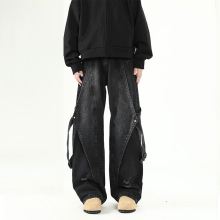 Hip Hop Men's Denim Baggy Plus Size Flared Trousers Straight Jeans