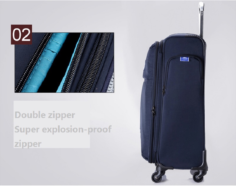 Double zipper trolley luggage