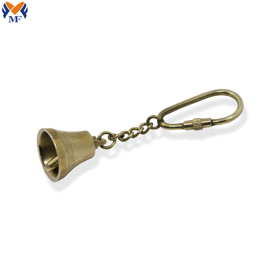 Vintage Brass Bell Keychain