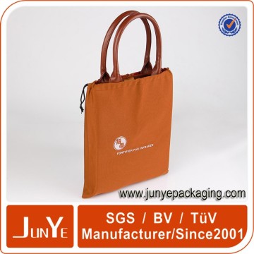 custom brown velvet dust proof drawstring bag with handle
