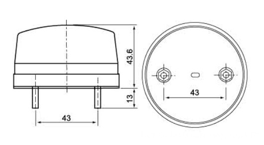 Drawing of B-3071 LED Warnling Light