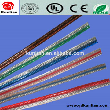 Flexible transparent speaker cable /2core copper Speaker Cable