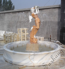 Sculpture Marble Stone Water Fountain with Greek goddess