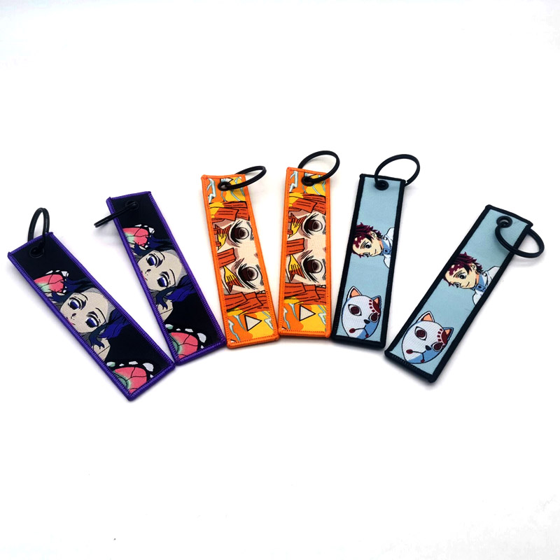 Keychain Woven Key Tag Fabric Keychain Anime