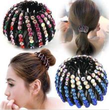small medium large rhinestone hair bun, jeweled hair bun holder, hair bun parti jewelri