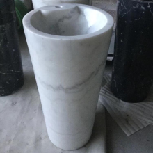 New style natural marble stone bathroom pedestal sink