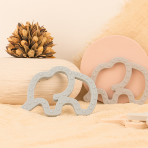 Gajah silikon mengunyah mainan teether teether