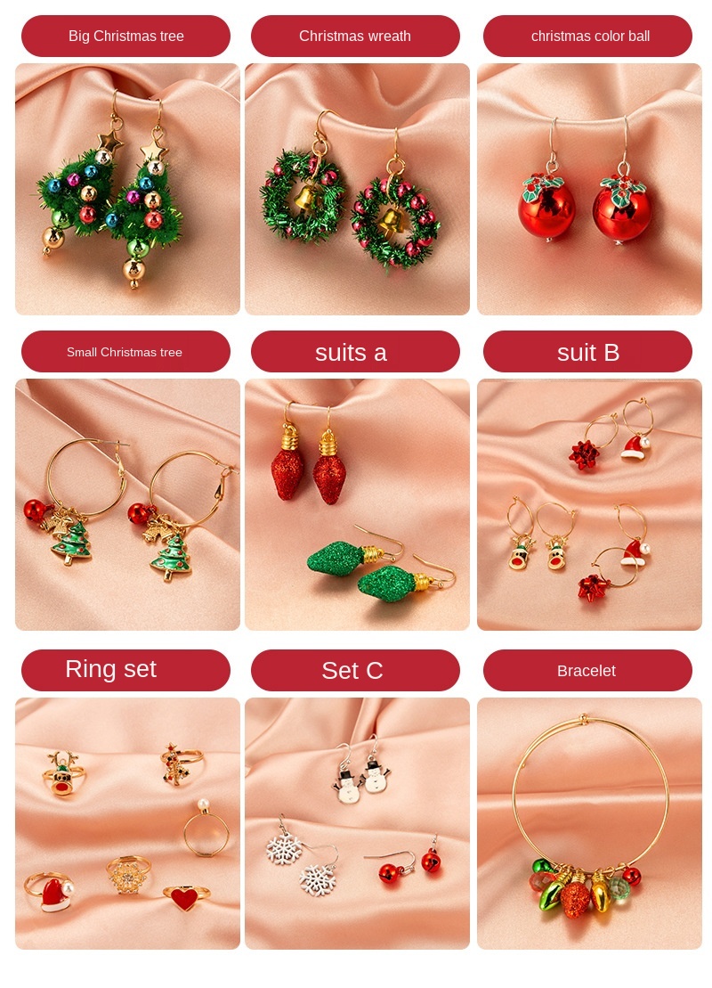 Ornaments Creative Christmas Tree Earrings Simple Snowman Bell Earrings Christmas Decorated Earring For Ladies