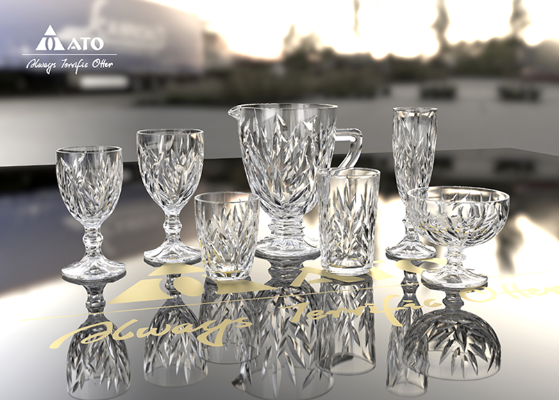 China Einfarbiges rosa maschinell hergestelltes Weinglas-Set Hersteller