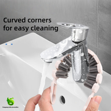 U-Shaped Flexible Cleaning Tool with Gentle Bristles