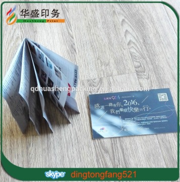 Cheap price custom design printed promotion fold card slips advertise brochure