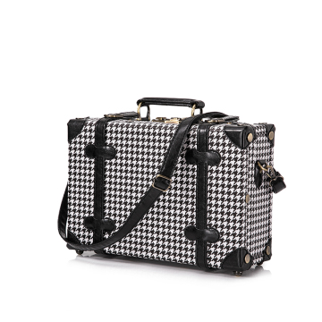 Portable Retro Leather Storage Train Case with Combination Lock