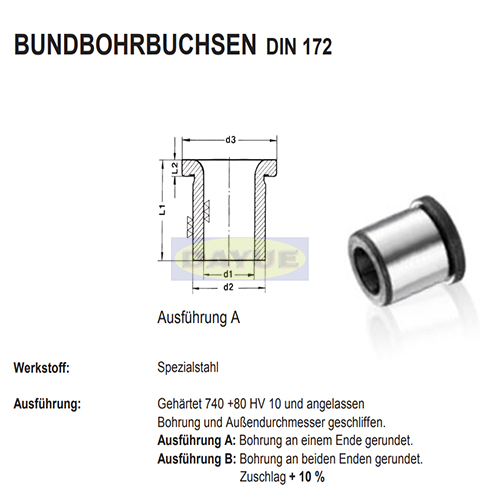 Bundbohrbuchsen Din 172 Ausf Hrung A