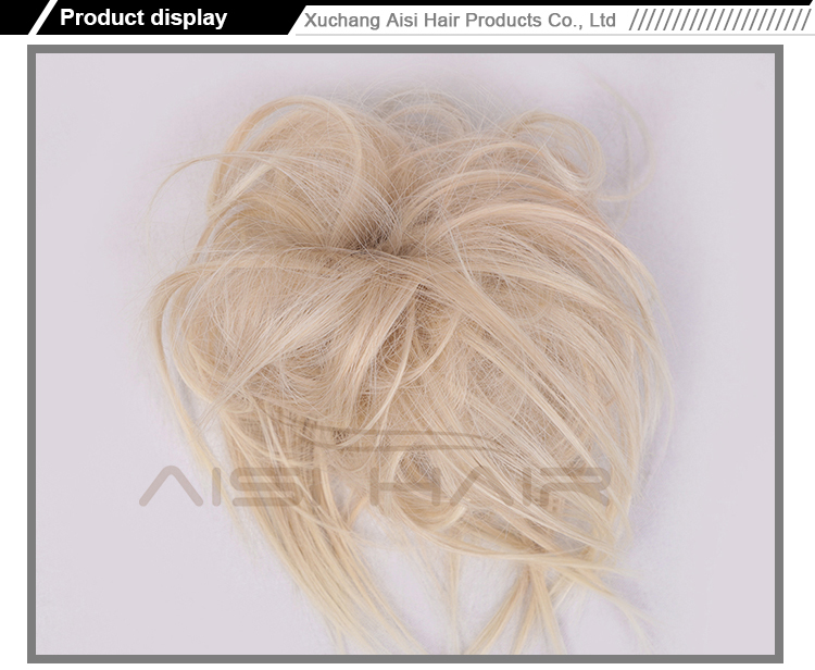 Aisi Hair Synthetic Donut Blonde Chignon Curly Bun Pad Chignon Elastic Band Ribbon Ponytail Rope Rubber Hair Extension For Women