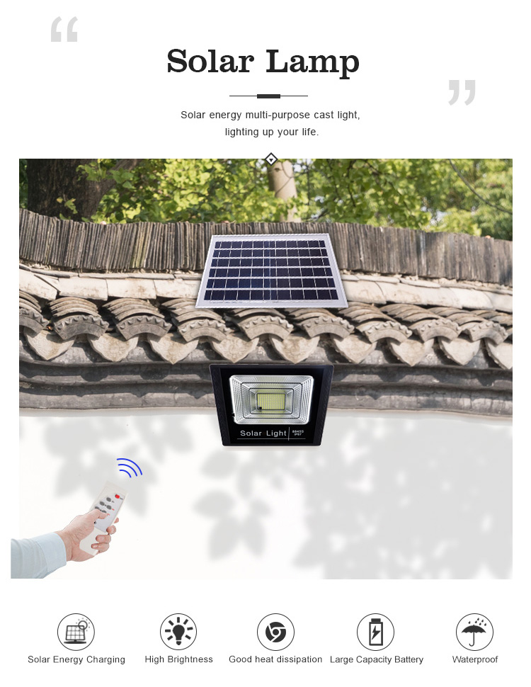 New Model IP65 Waterproof Garden Security 40W Battery Indicator Solar Flood Light Led