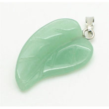 Pendentif Aventurine en forme de feuille verte