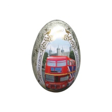 Easter Egg Metal Box Oval Tin Can for Candy & Gift Packaging