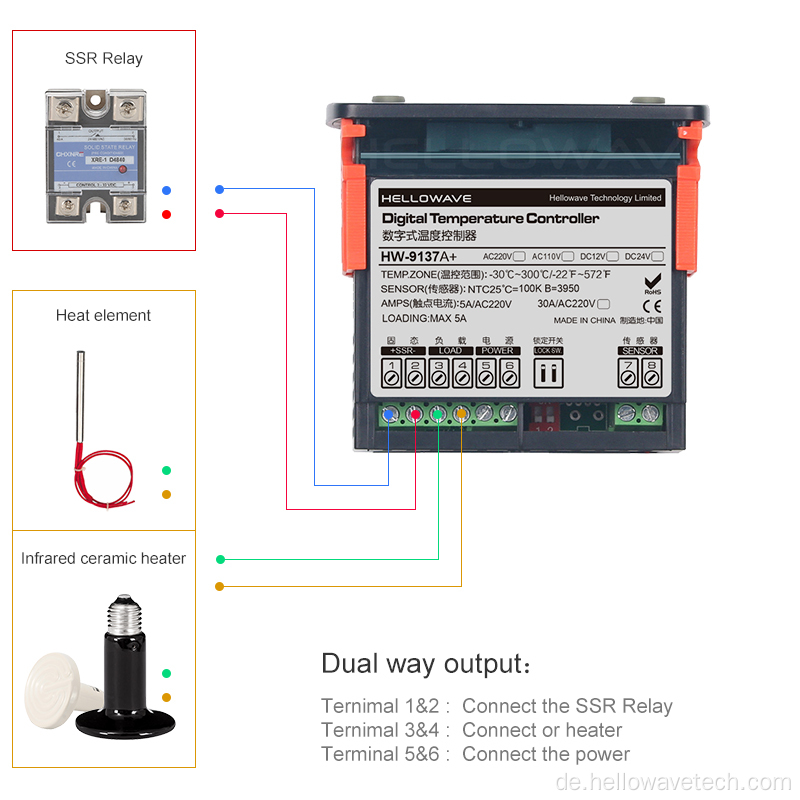 HW-9137A + 300C PID-Temperaturregler mit hoher Genauigkeit