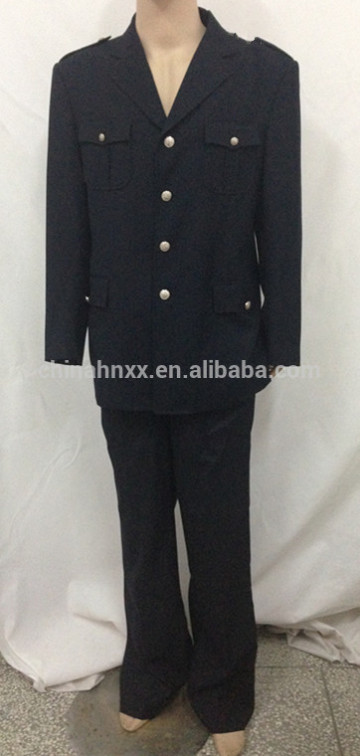 men dark blue four pocket police epaulettes uniform