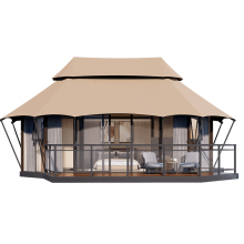Prefab Tarpaulin Fabric Glamping Hotel Tent