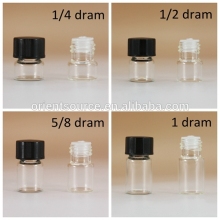 1/4 dram 1/2 dram clear glass vial with orifice and screw cap thickness 1.1mm