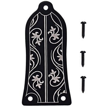 Hot-Guitar Truss Rod Cover GR34 Truss Rod Shape Case for Electric Guitar Les Paul Epiphone (Black)