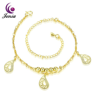 Jenia Gold Plated Jewelry Wholesale China Thin Chain Link Adjustable Anklet