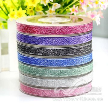 Wholesale color christmas glitter metallic ribbon