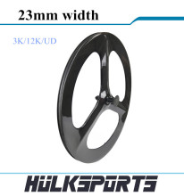 700c carbon tri spoke wheelset road bicycle or fix gear cycling with 3 spokes carbon three spoke bike wheels