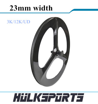 700c carbon tri spoke wheelset road bicycle or fix gear cycling with 3 spokes carbon three spoke bike wheels