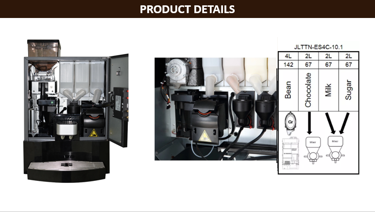 Jetinno JL23-ES4C bean to cup coffee machine for commercial use coffee machine for business restaurant  office coffee maker