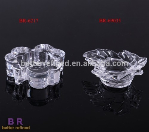 Shaped glass taper candle holders
