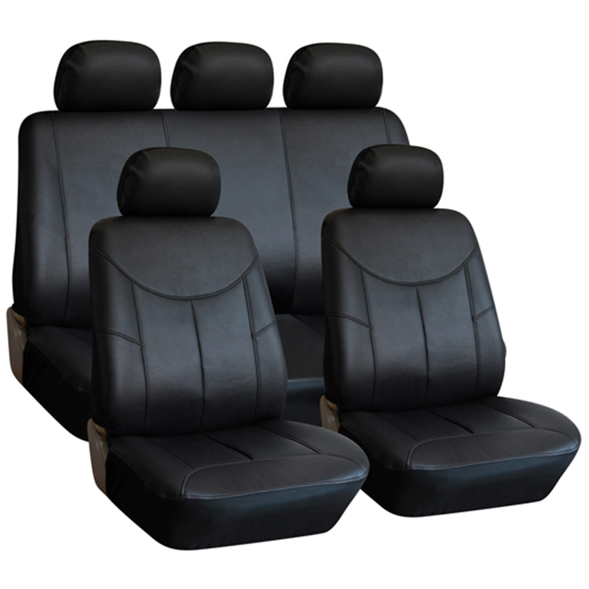 Black PVC Comfortabele lederen autostoelhoes