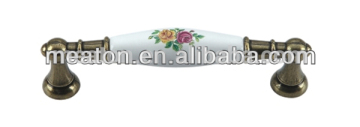 White flower ceramic cabinet porcelain handle