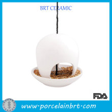 White porcelain bird feeder pet accessory