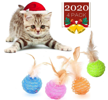Cat Ball Toys with Feather