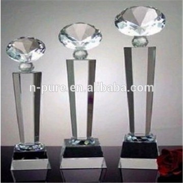 K9 Clear Tall Diamond Shape Crystal Award