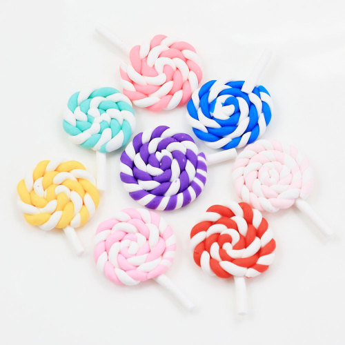 Length Polymer Clay Lollipop Flatback Slime Charms DIY Hair Bowknot Making Supplies Home Decoration Crafts