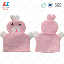 Rabbit microfiber animal bath gloves