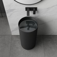Black Matt Basin White Matt Pedestal Bathroom Sink