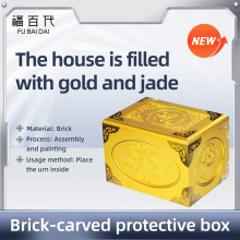 Handcrafted Jinyu Mantang Urn Protector with Lucky Patterns