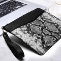 Moda Trendy Women&#39;s Snakeskin Retro zíper bolsa de embreagem