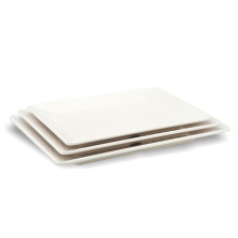 Stripe Edge Rectangular Melamine Dinner Plate