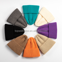 Customized unisex solid color warm ski knit cap