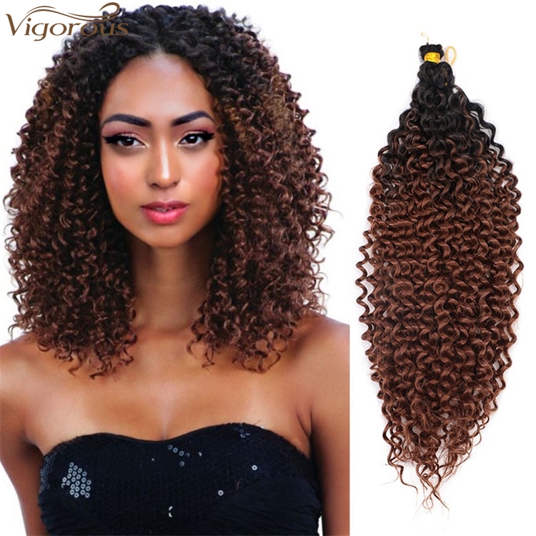 Vigorous 14 Inches Afro Kinky Curly Synthetic Crochet Braid Ombre Synthetic Marly Jerry curl Jamaican Bounce Crochet Hair