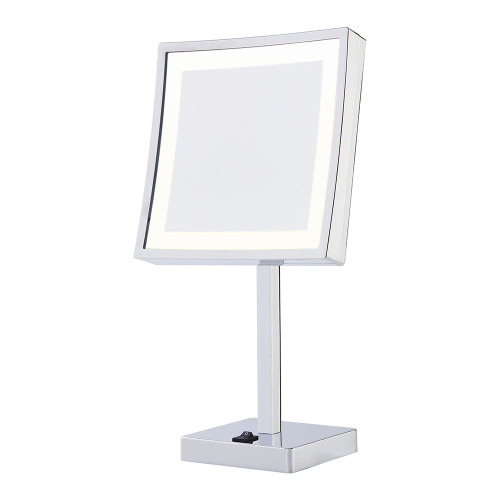 Lighted adjustable standing mirror